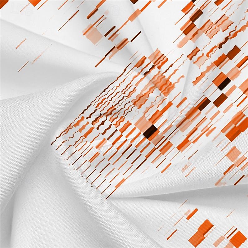 Men's Geometric Pattern Geometry Printed Shirts Short Sleeve Business Casual Outdoor Street Wear to work Summer Turndown Print Button-Down White Blue Orange3