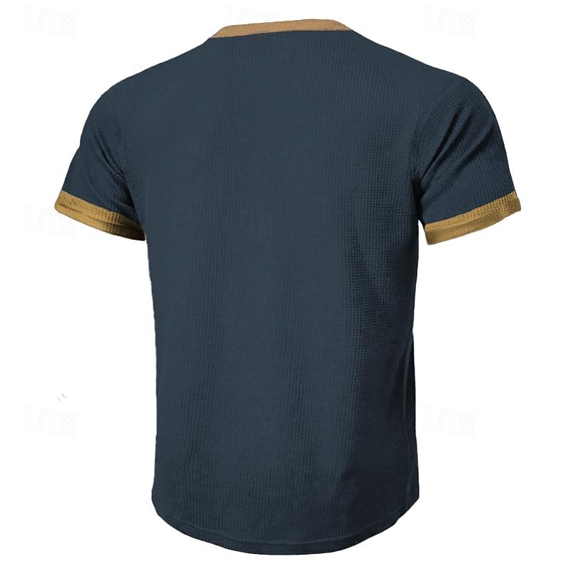 Funny Slang I Fix Stuff Men's Street Style 3D-print Henley Shirt Waffle T Shirt Street Sports Outdoor Casual T shirt Black Dark Green Brown Short Sleeve Henley Shirt Spring & Summer2