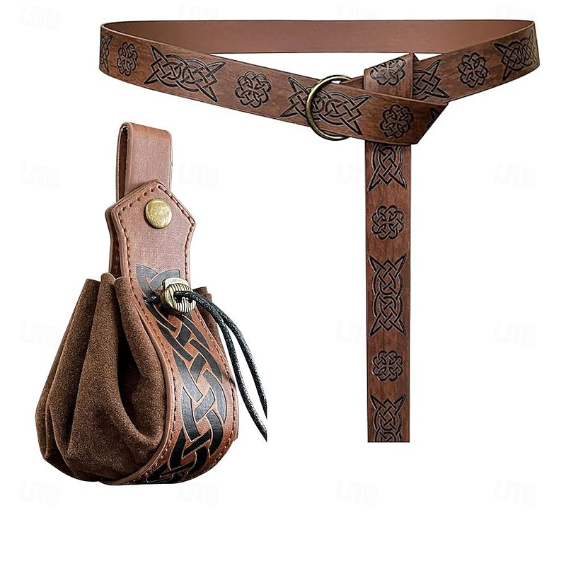 Medieval Waist Belt Viking Fancy Dress Men's Women's Unisex Celtic Viking Fantasy Halloween Carnival Masquerade Performance LARP Adults' Belt Bag3