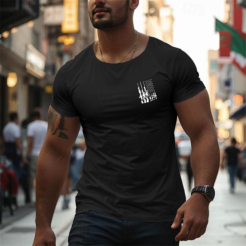 Patriotic T Shirts For Men Funny Voted T Shirt Short Sleeve T shirt 3D Print Crew Neck Shirt Funny Political T Shirt Street Casual Daily Black Red Blue Summer Spring All Seasons Clothing Apparel S M2