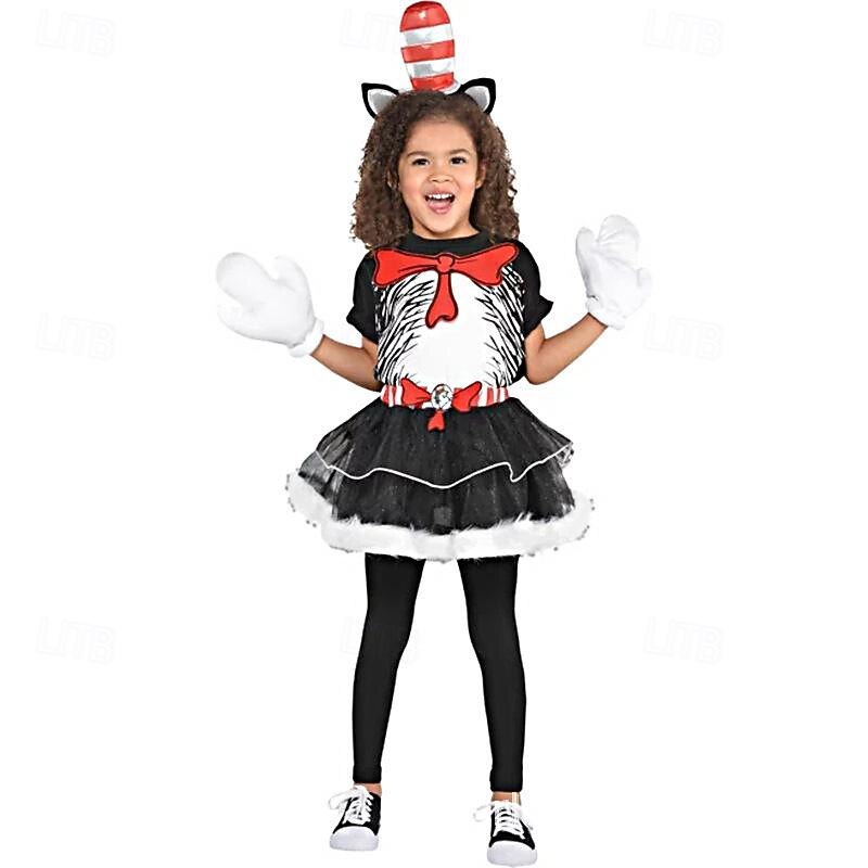 The Cat in the Hat Cosplay Cosplay Costume Outfits Cosplay Movie Cosplay for Boys Girls' Kid's Carnival Masquerade3