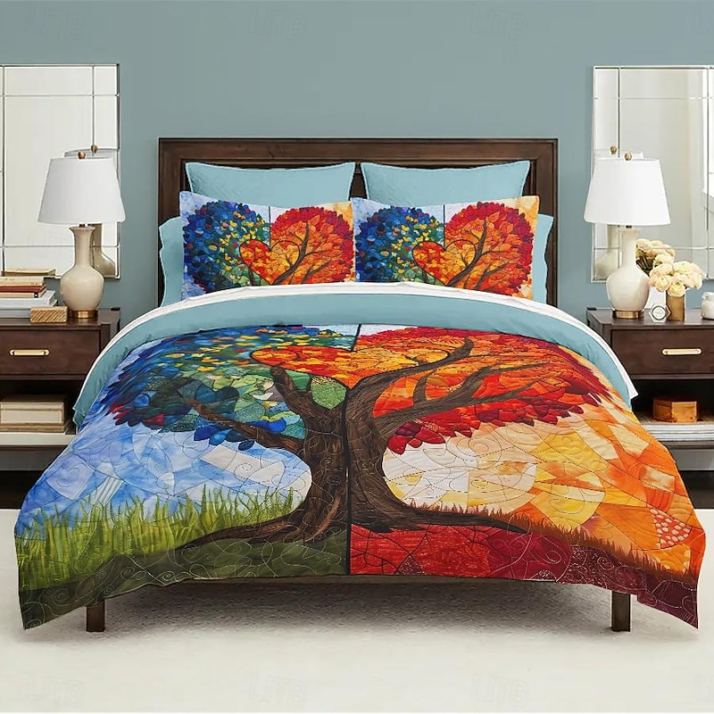 Tree Of Life Pattern Duvet Cover Set Set Soft 3-Piece Luxury Cotton Bedding Set Home Decor Gift Twin Full King Queen Size Duvet Cover3
