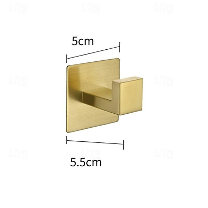 Self-Adhesive Stainless Steel Bathroom Hardware Set - Towel Ring, Toilet Paper Holder, Coat Hook - No-Drill Bathroom Accessories Kit with Adhesive Glue4