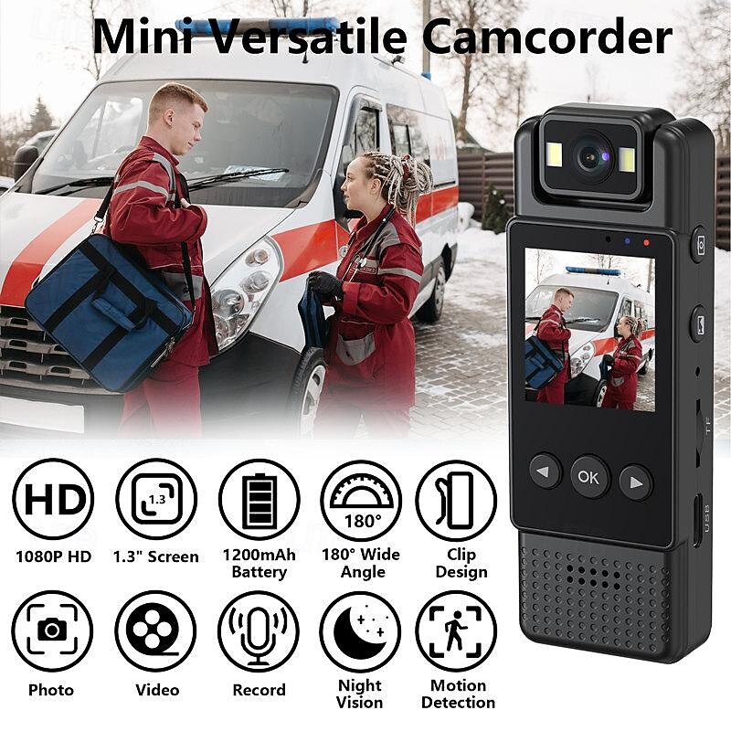The new portable handheld sports HD 1080P back pocket camera rotates 180 Mini WIFI camcorder