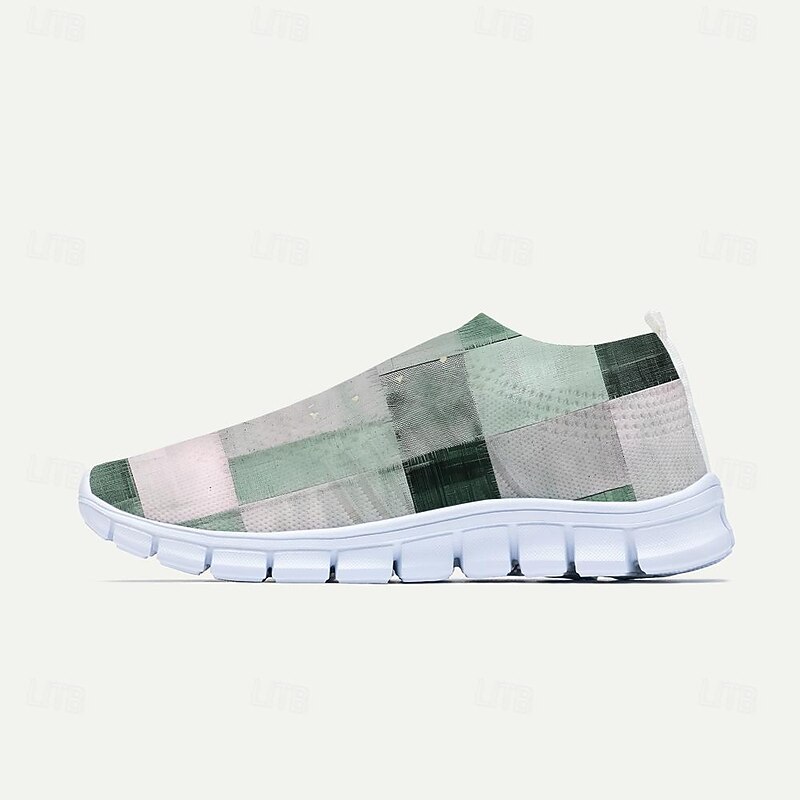 Men's Sneakers Loafers & Slip-Ons Casual Shoes Print Shoes Flyknit Shoes Running Fitness & Cross Training Shoes Walking Sporty Casual Athletic Daily Knit Breathable Massage Comfortable Blue Purple 16