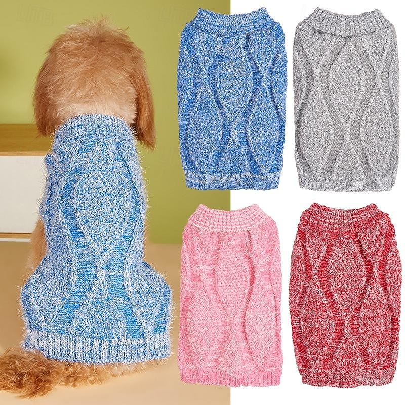 Dog Cat Sweater Jumper Classic Style Casual Winter Breathable Soft Washable Comfortable Outdoor Casual Daily Dog Clothing for Bichon Frise Pomeranian Baby Pet Papillon Small