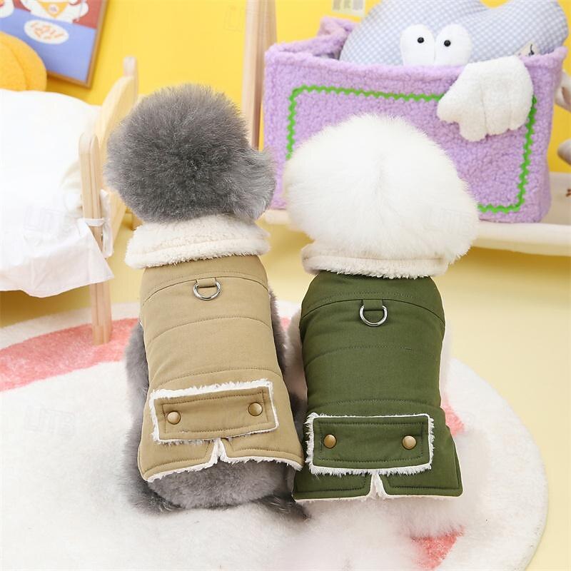 Dog Cat Coat Jacket Simple Style Winter Breathable Soft Washable Comfortable Thick Dailywear Casual Daily Weekend Walking Dog Clothing for Cat Dog Husky Labrador Alaskan Malamute