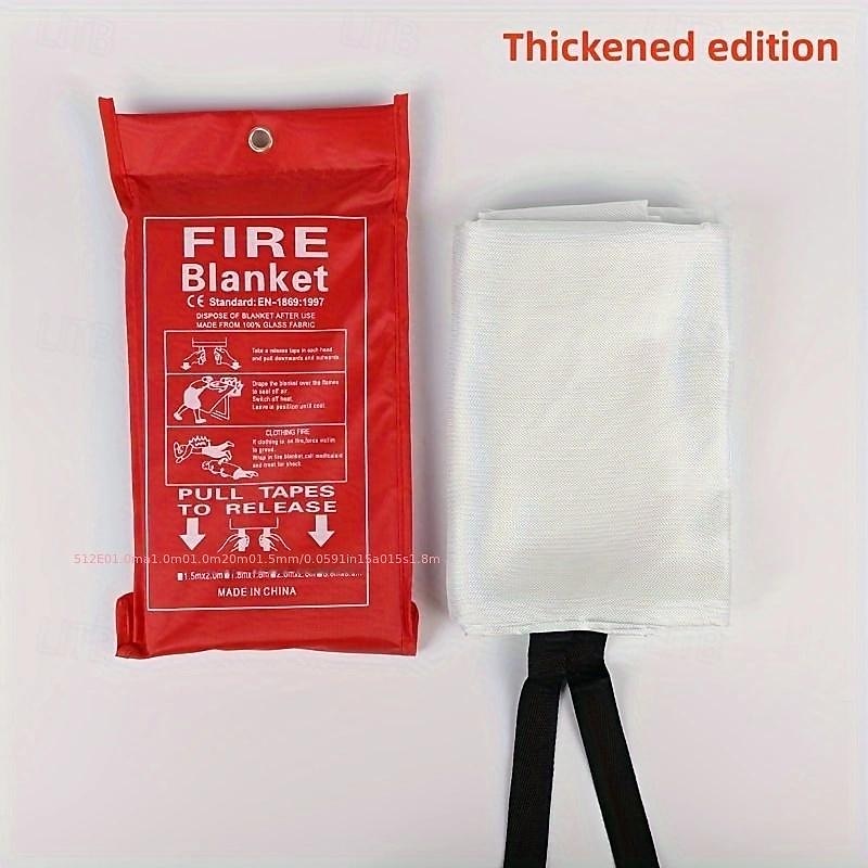 1pc Emergency Fire Extinguishing Blanket For Home And Kitchen, Suitable For Fireplace, School, BBQ, Car & Office2