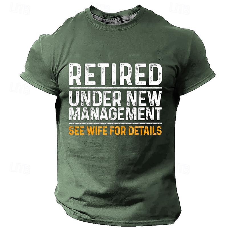 Men's Short Sleeve Graphic T-Shirt, Funny Retirement Humor Design 