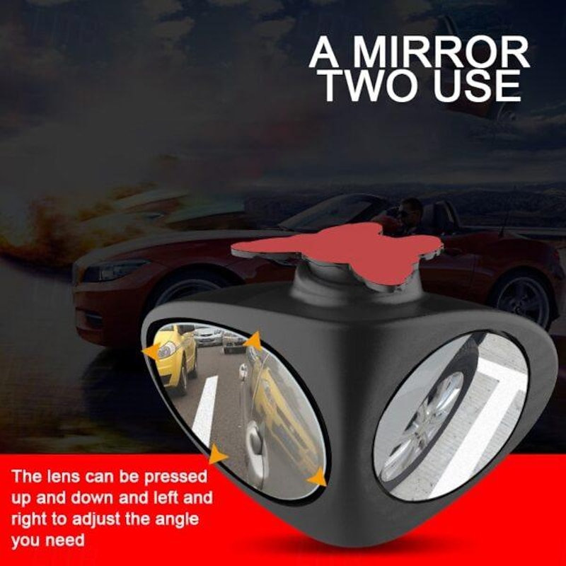 360 Degree Rotatable Side Car Blind Spot Convex Mirror Car Blind Spot Convex Mirror Rearview Parking Safety Auto Exterior Mirror