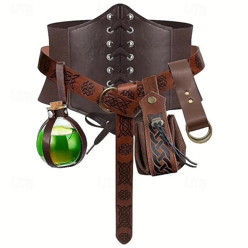 Medieval Waist Belt Viking Fancy Dress Men's Women's Unisex Celtic Viking Fantasy Halloween Carnival Masquerade Performance LARP Adults' Belt Bag