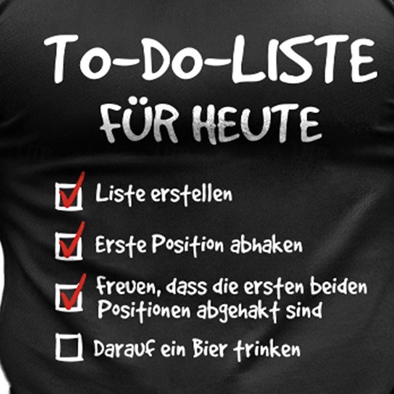 Men's Funny To-Do List T-Shirt - Hilarious Beer Humor Sarcastic Productivity Graphic Short Sleeve Top 6