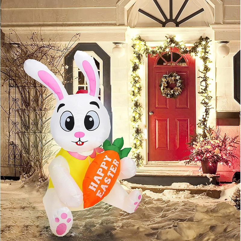 Easter Inflatable Bunny Eggs 1.5 meters with lights light up holiday decoration props