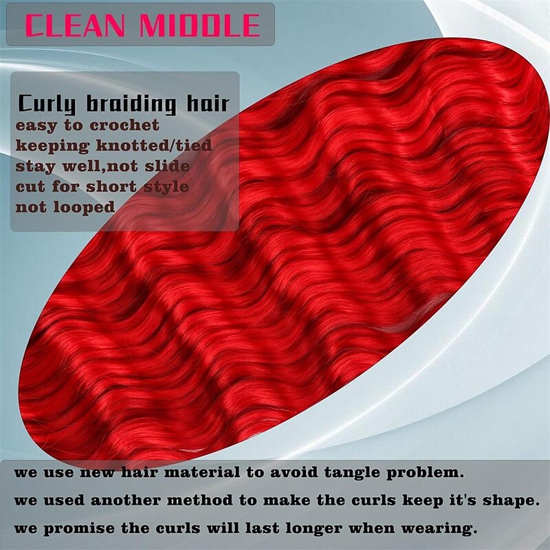 2 Pack Ocean Deep Wave Crochet Hair 16 Inch Curly Braiding Hair for Crochet Braids Goddess Locs Crochet Hair Dreadlock Extensions4