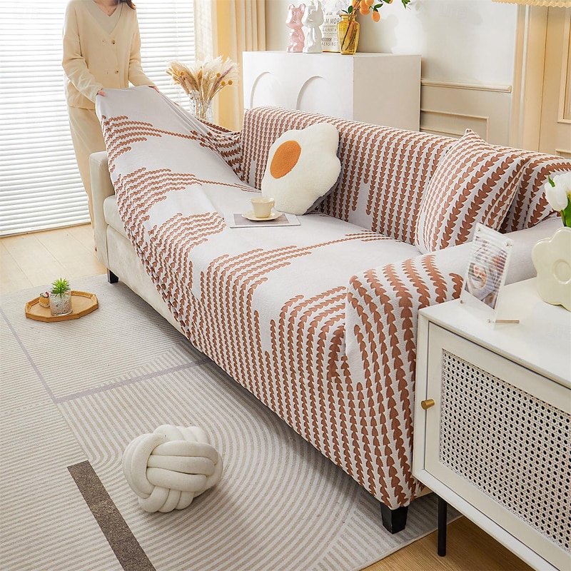 Stretch Sofa Cover Sofa Slipcovers Soft Durable Couch Cover 1 Piece Spandex Jacquard Velvet Washable Furniture Protector fit Armchair Seat/Loveseat/Sofa/XL Sofa4