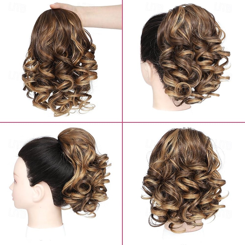 10 Inch Drawstring Ponytail Extension,Short Loose Wavy Pony Tails Hair Extensions Synthetic Hair Pieces for Women Daily Use3