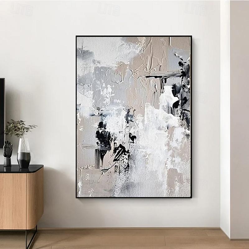 Handmade Oil Painting Canvas Wall Art Decoration Modern Black and White Abstract for living room Home Decor Rolled Frameless Unstretched Painting4