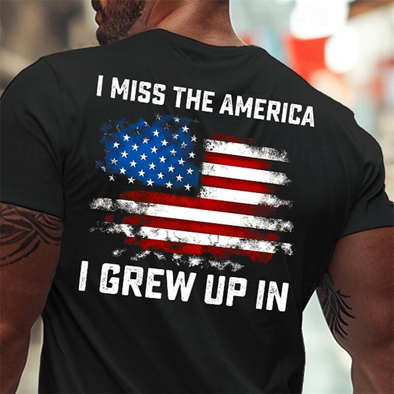 Patriotic T Shirts For Men Let's Go Taco T Shirt Short Sleeve T shirt 3D Print Crew Neck Shirt Fashion Daily Basic Street Casual Daily Black Blue Green Summer Spring All Seasons Clothing Apparel3