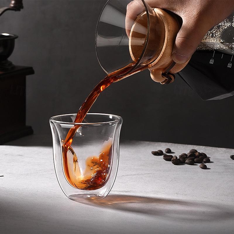 150ml Clear Double Wall Glass Coffee Mugs Insulated Layer Cups Set for Bar Tea Milk Juice Water Espresso Shot Glass