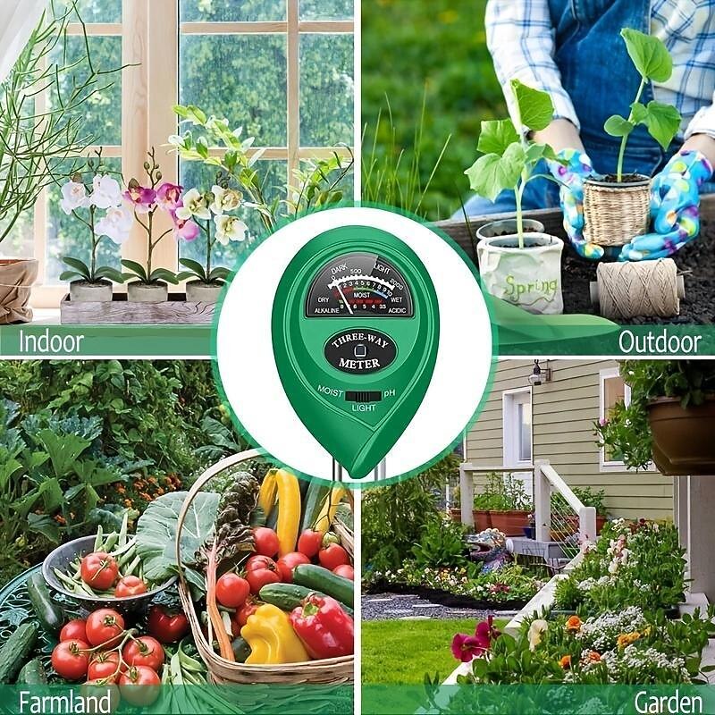 1pc Soil Moisture Meter, Soil Hygrometer For Plants, Soil Water Gauge Meter Indoor Outdoor, Soil Moisture Sensor For Garden, Lawn, Farm Plants Care4