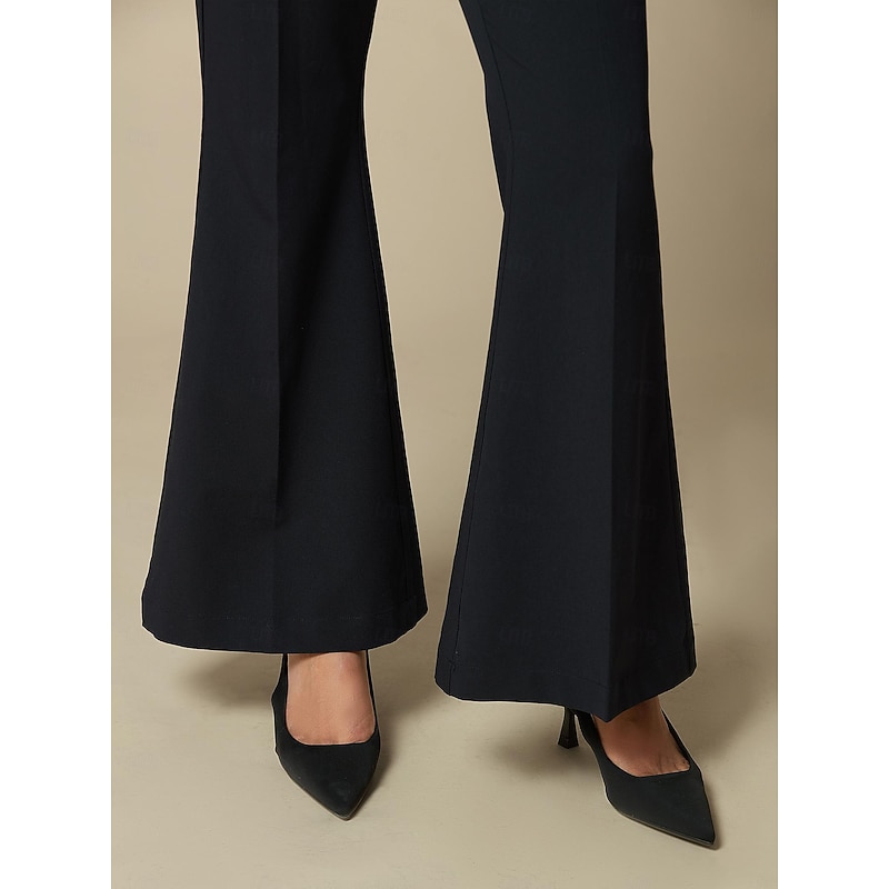 High Waist Elasticity Boot-cut Pants3