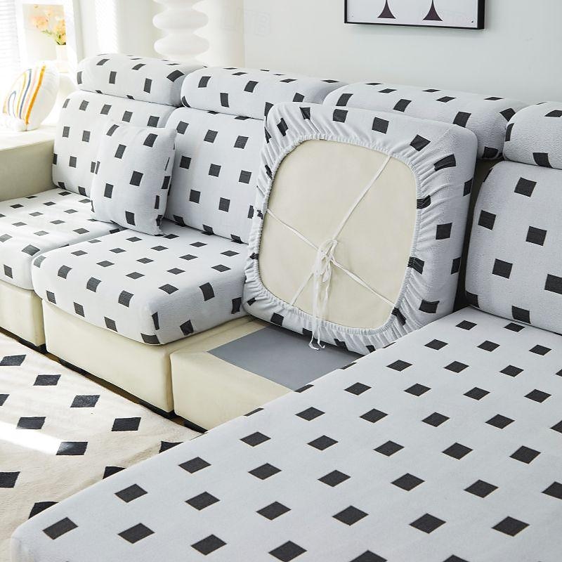 Magic Sofa Cover Stretch Velvet Sofa Seat Couch Cushion Slipcovers, Anti-Slip Furniture Protector for Sectional 1/2/3/4 Seat Cover,L Shape Sofa Covers, Chaise Lounge Sofa Slipcover2
