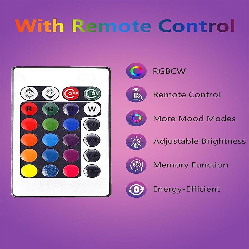 RGB LED Light Bulb  E27  Color Changing Light Bulb with Remote Control   5W/10W 16 Color Choices Multicolor Dimmable Flood Light Bulb for Party Bedroom Home4
