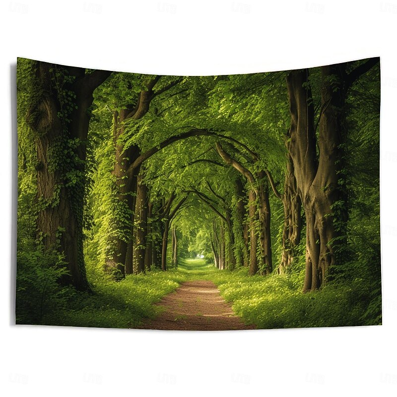 Forest Trees Landscape Hanging Tapestry Wall Art Large Tapestry Mural Decor Photograph Backdrop Blanket Curtain Home Bedroom Living Room Decoration3
