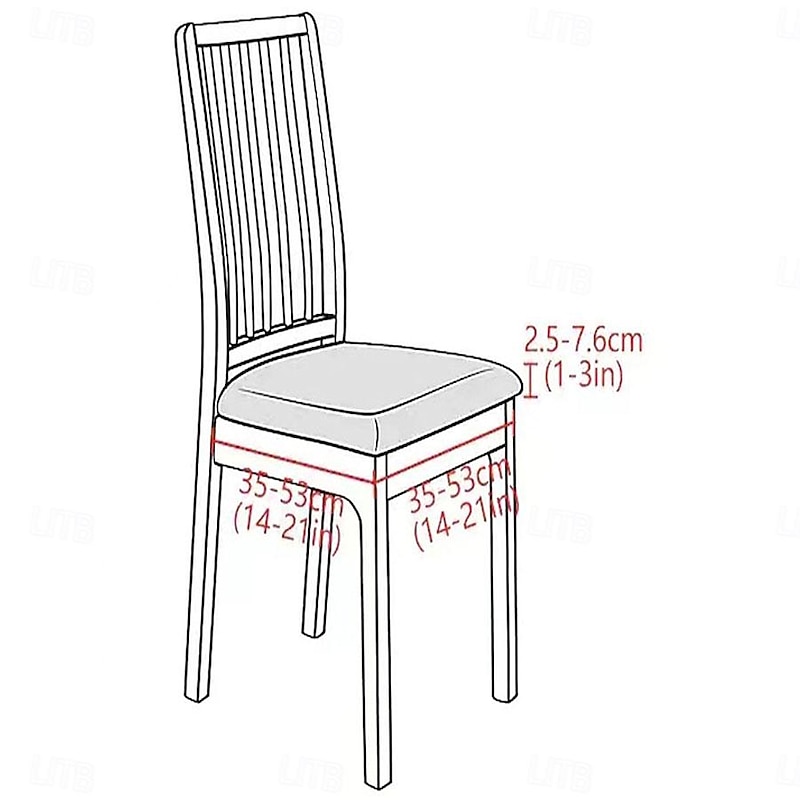4 Pcs Stretch Jacquard Seat Covers for Dining Room Water Repellent Chair Cushion Cover, Removable Washable Dining Chair Covers Anti-Dust Dining Room Chair Covers Seat Cushion Slipcovers2