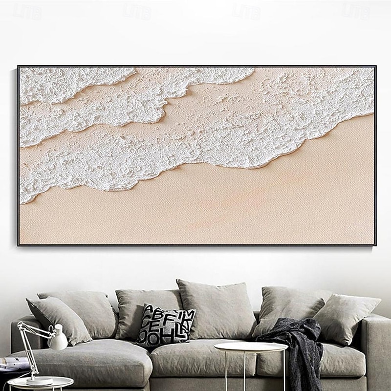Oil Painting Hand painted Warm Textured Sea Paintings handmade Modern Ocean Art Abstract Canvas painting Custom Artwork Personalized Gifts Wabi Sabi Art Minimalist artwork painting Wall Decor  canvas4