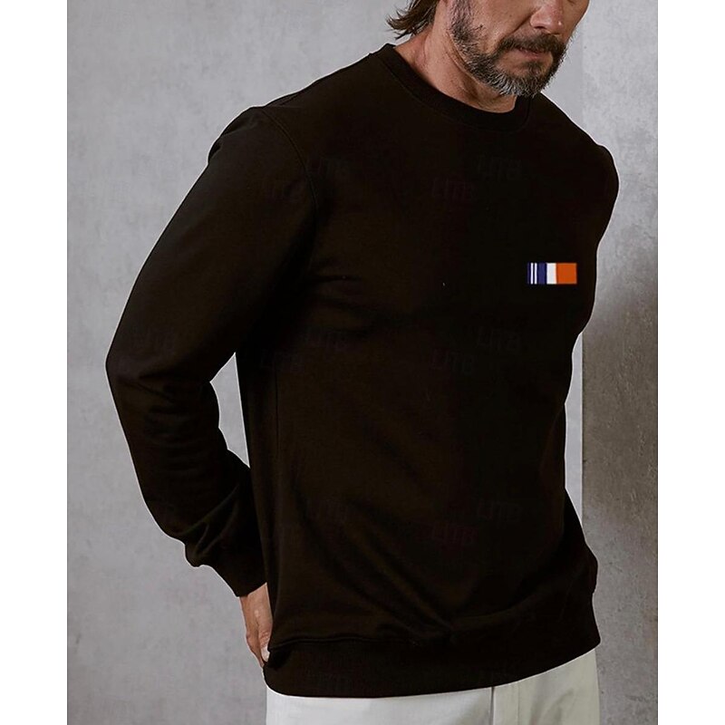Men's Graphic Sweatshirts Long Sleeve Sweatshirts  Crew Neck Fashion Daily Vacation Holiday Spring &  Fall Black White Clothing Apparel Designer S M L XL 2XL4
