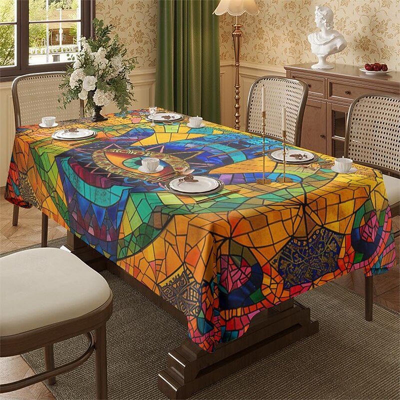 Hamasa Hand Ramadan Rectangle Tablecloth Waterproof Rectangular Table Cloth  for Kitchen Dining2