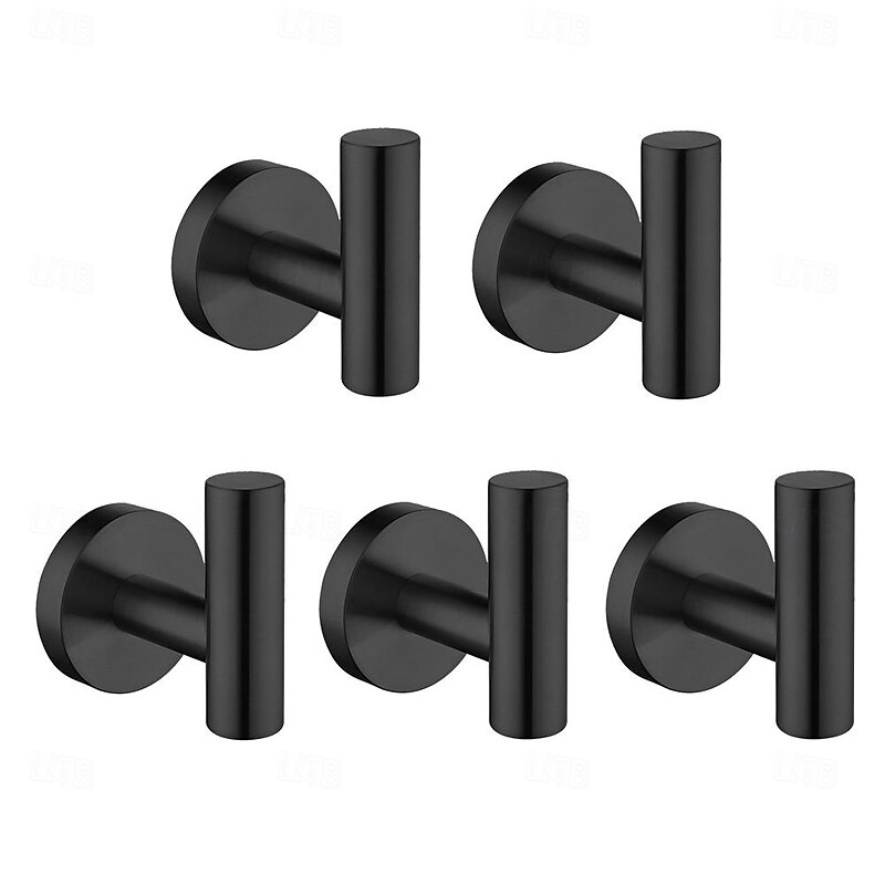 5pcs Wall Hooks Wall Mounted for CoatsStainless Steel Robe Hooks for BathroomBedroomKitchen2