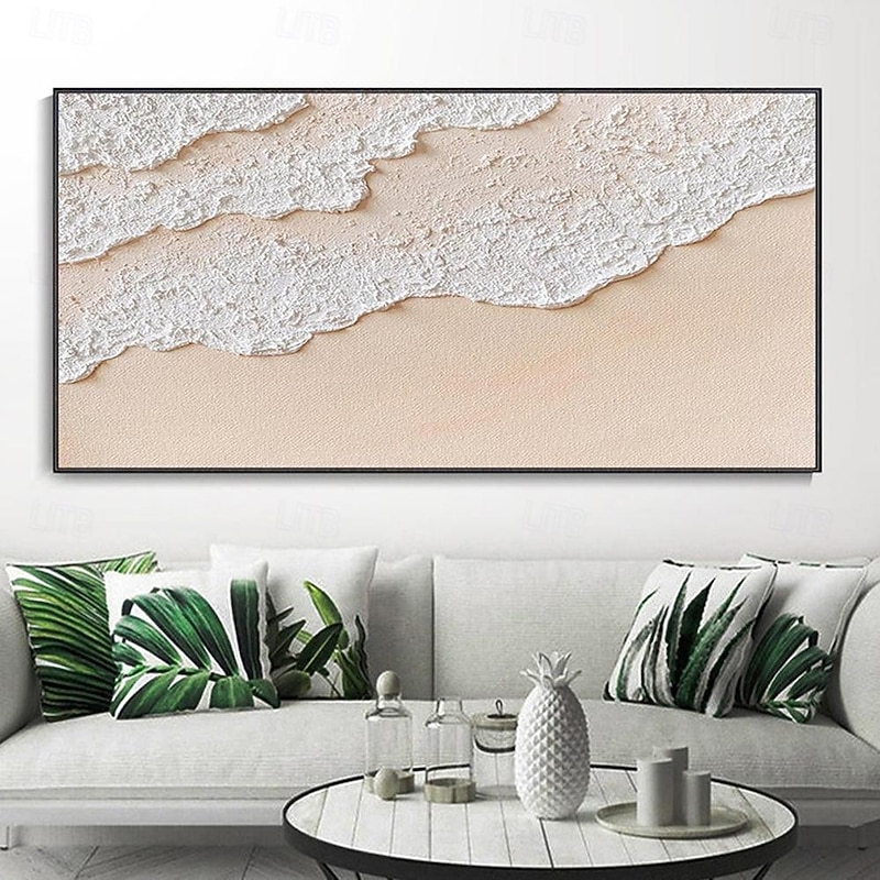 Oil Painting Hand painted Warm Textured Sea Paintings handmade Modern Ocean Art Abstract Canvas painting Custom Artwork Personalized Gifts Wabi Sabi Art Minimalist artwork painting Wall Decor  canvas3