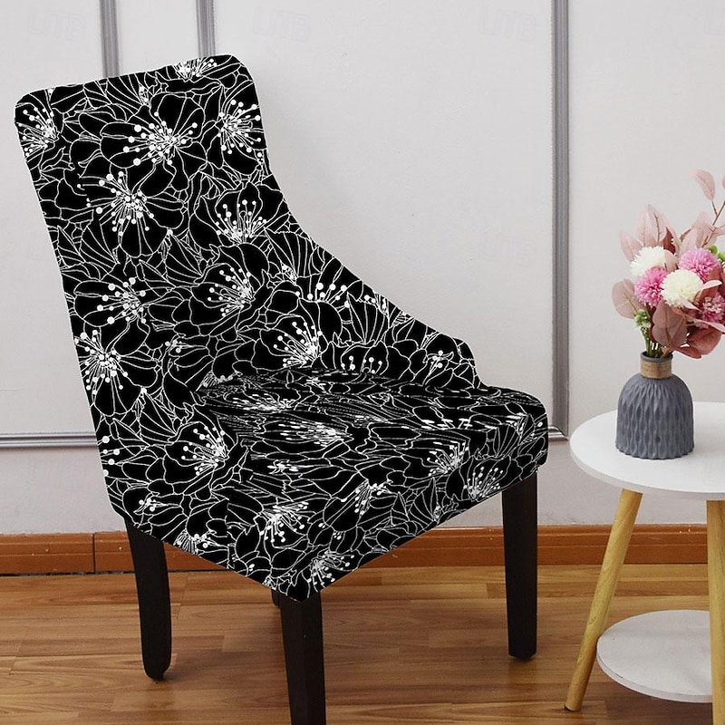 Stretch Wingback Chair Cover Slipcover Floral Printed,Reusable Arm Chair Protector Cover for Dining Room Banquet Home Decor Spandex Fabric Machine Washable Hand Washable 8