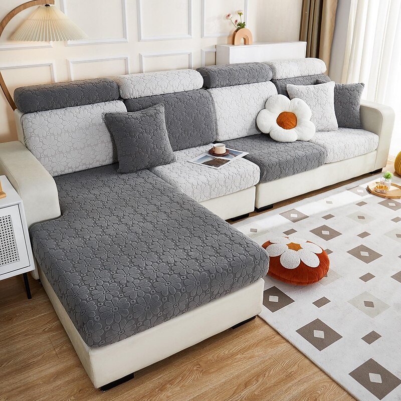 Magic Sofa Cover Stretch Jacquard Sofa Seat Couch Cushion Slipcovers, Anti-Slip Furniture Protector for Sectional 1/2/3/4 Seat Cover,L Shape Sofa Covers, Chaise Lounge Sofa Slipcover3
