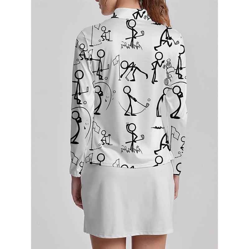 Women's Golf Polo Shirt White Long Sleeve Sun Protection Top Fall Winter Ladies Golf Attire Clothes Outfits Wear Apparel2