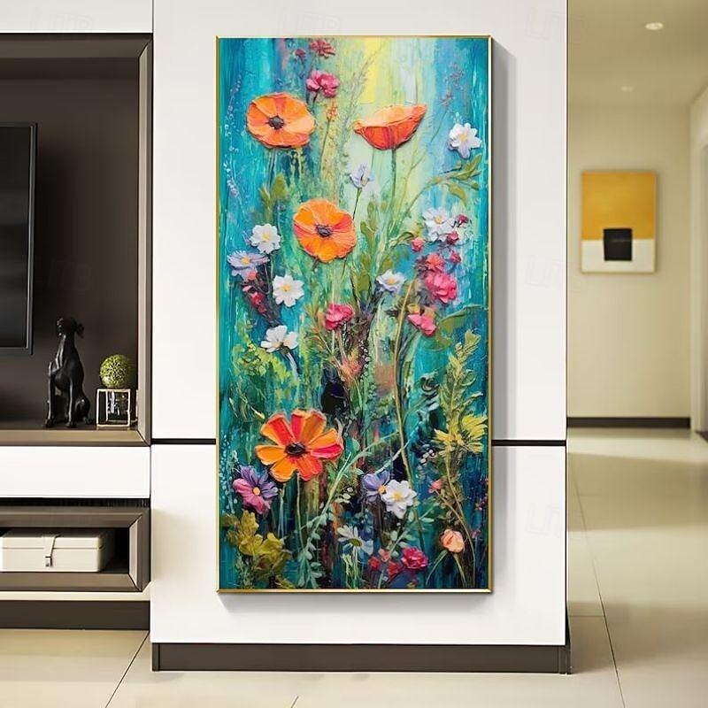 Handmade Oil Painting Canvas Wall Art Decoration Modern Flowers Plants Abstract for Home Decor Rolled Frameless Unstretched Painting4