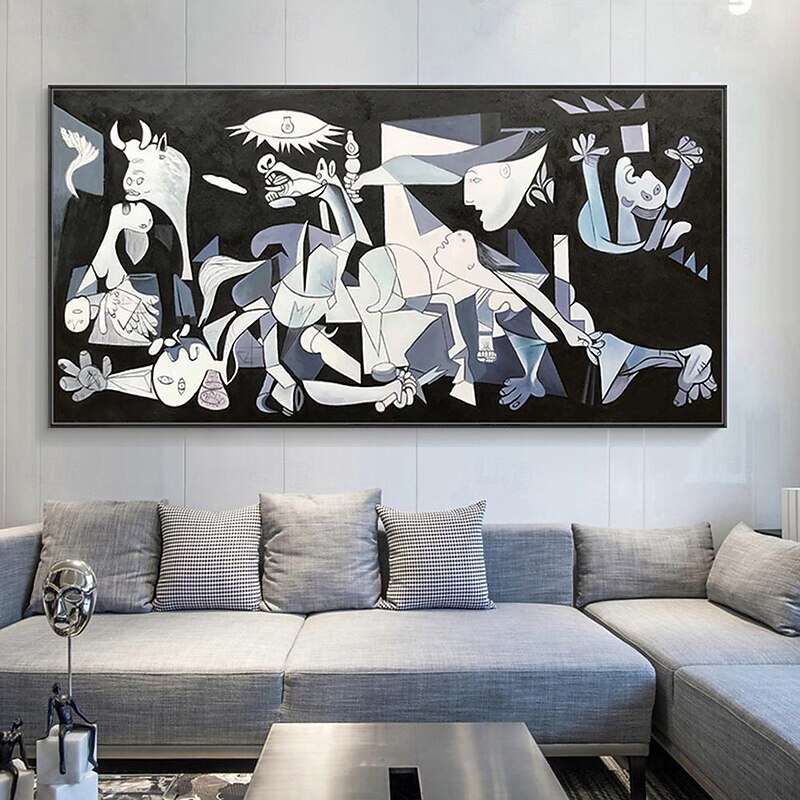 Mintura Handmade Pablo Picasso Famous Guernica Oil Paintings On Canvas Home Decoration Modern Wall Art Abstract Portrait Picture For Home Decor Rolled Frameless Unstretched Painting2