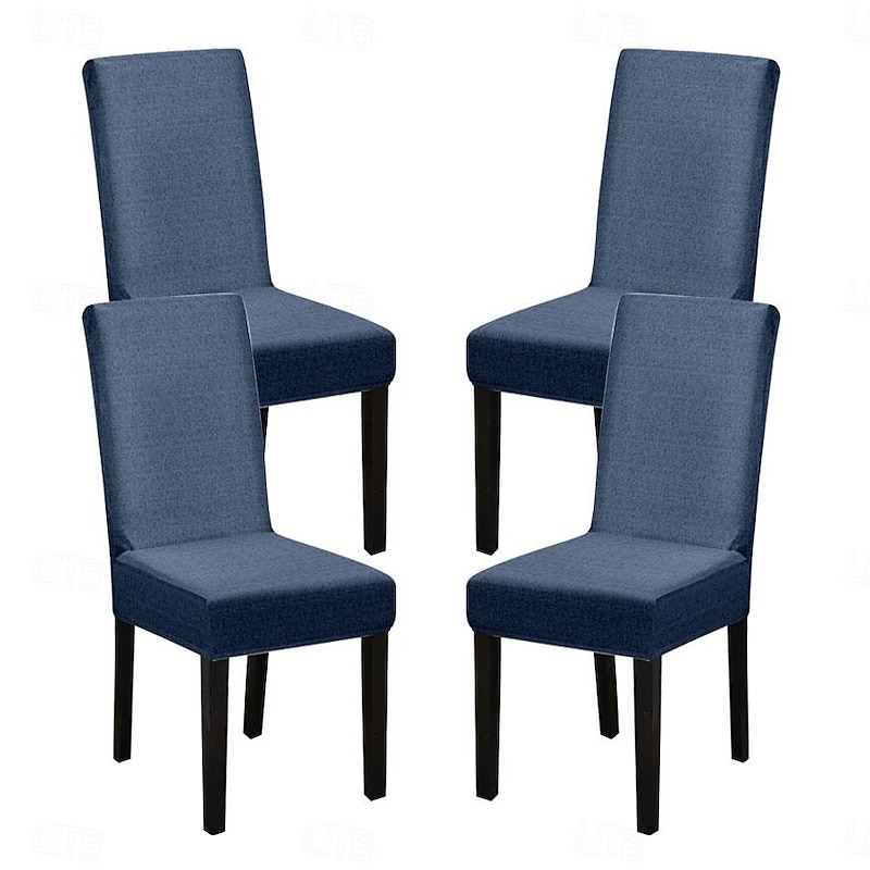Stretch Spandex Dining Chair Cover 4 Pcs Set, Floral Pattern Stretch High Back Dining Chair Cover  Slipcover with Elastic Band for Dining Room,Wedding, Ceremony, Banquet,Home Decor4