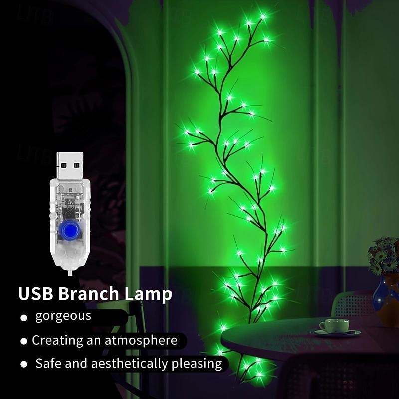 St. Patrick's Day Green Decorative Light String 96 Beads USB Power 8 Modes4