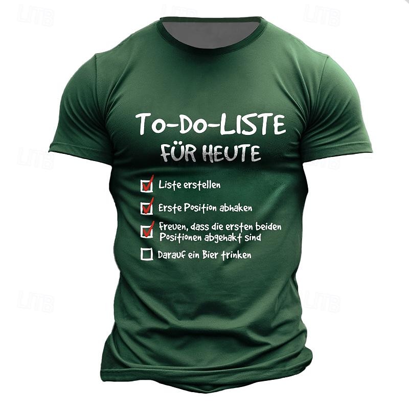 Men's Funny To-Do List T-Shirt - Hilarious Beer Humor Sarcastic Productivity Graphic Short Sleeve Top3