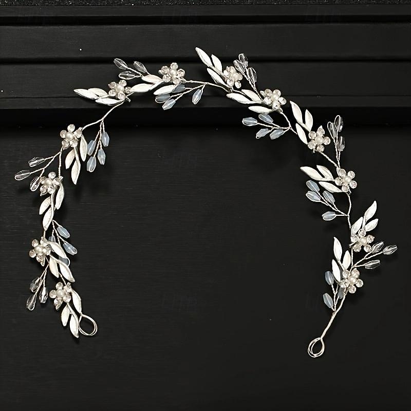 Oil Leaves Water Flower Stamens Handmade Woven Diy Bride s Braided Hair Headband Jewelry3