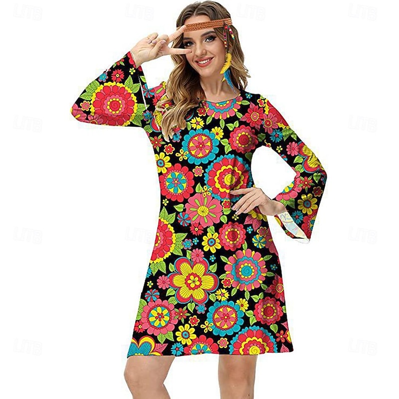 Retro Vintage 1970s Disco Dress Headband Flare Cuff Sleeve Hippie Fancy Dress Women's Carnival Masquerade Party / Evening Pride Parade Pride Month Adults' Dress Headband4