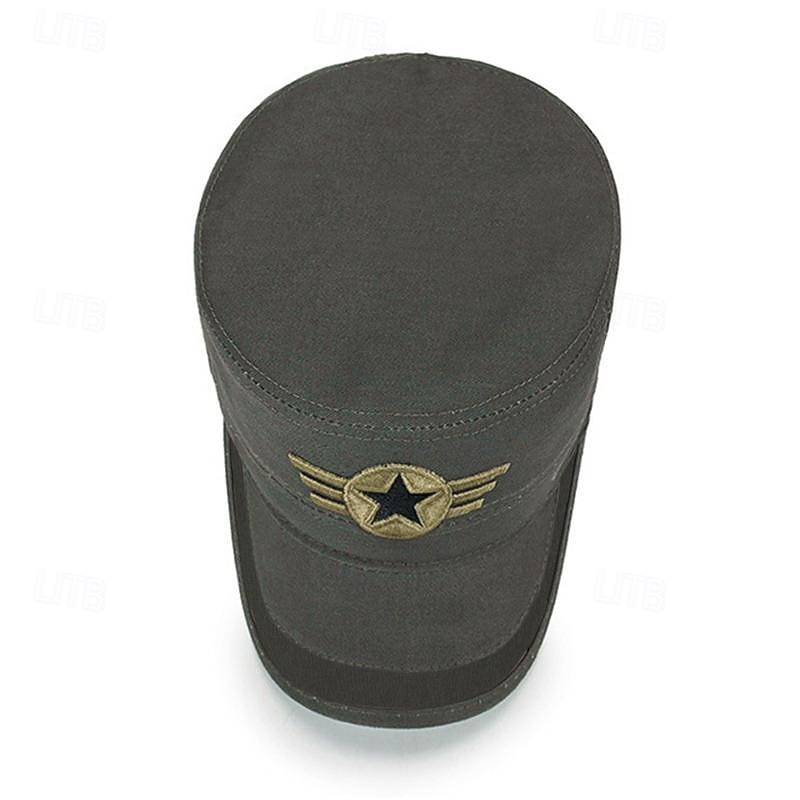 Unisex Military Cap Cadet Hat Army Green Cotton Travel Beach Outdoor Vacation Solid Color Adjustable Fashion4