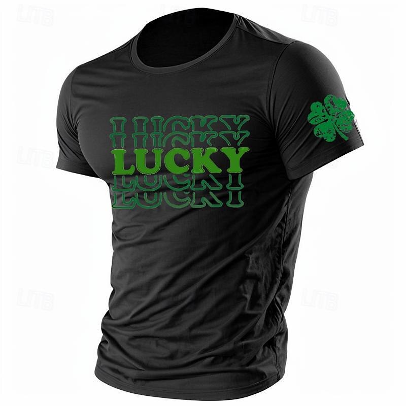 Men's Shamrock T Shirt Tee Top Cotton Short Sleeve Graphic Shirt Black White Red Comfortable Tee St.Patrick's Day Street Fashion Designer Clothing3