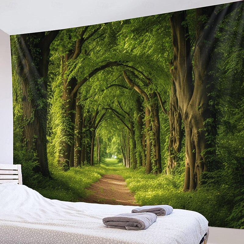 Forest Trees Landscape Hanging Tapestry Wall Art Large Tapestry Mural Decor Photograph Backdrop Blanket Curtain Home Bedroom Living Room Decoration4