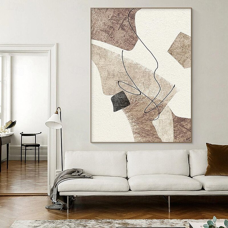 handmade Colors Knife Painting Canvas Wall Art Line Texture oil painting Handmade Modern Decor  Large Abstract Brown Thick Acrylic painting wall Picture for wall decoration3