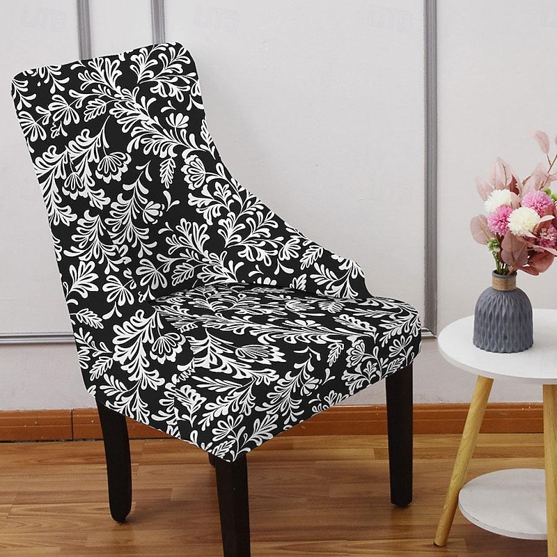 Stretch Wingback Chair Cover Slipcover Floral Printed,Reusable Arm Chair Protector Cover for Dining Room Banquet Home Decor Spandex Fabric Machine Washable Hand Washable 7