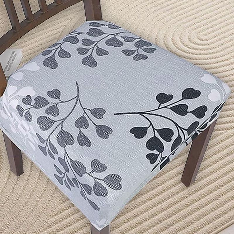 4 Pcs Stretch Seat Covers for Dining Room Chair Cushion Cover Floral Printed, Removable Washable Dining Chair Covers Anti-Dust Dining Room Chair Covers Seat Cushion Slipcovers3